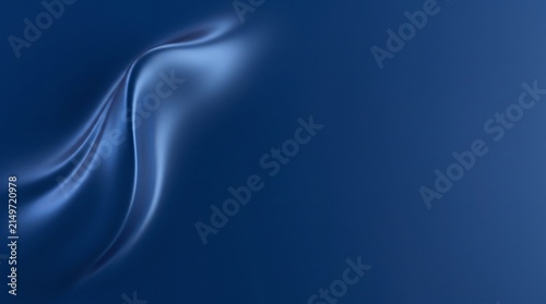 Abstract blue silk wave flowing elegantly on a dark blue gradient background.