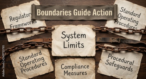 Chains Connect System Limits and Compliance Measures Under Boundaries Guide Action Concept