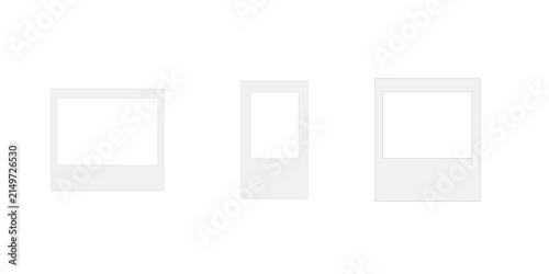 Blank Polaroid Photo Frame Mockup Set Graphic Isolated PNG