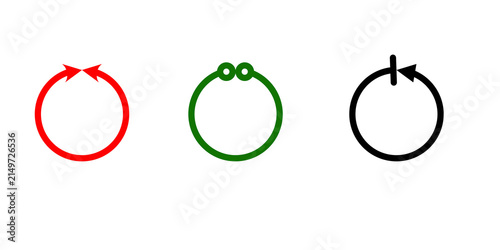 Circular Arrow Set with Round Ring Icons Graphic Isolated PNG