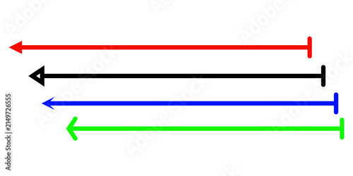 Colorful Straight Line Arrows Set Graphic Isolated Transparent PNG
