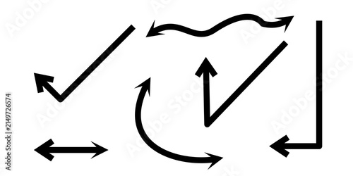 Black Hand Drawn Arrows Set Graphic Collection Isolated PNG