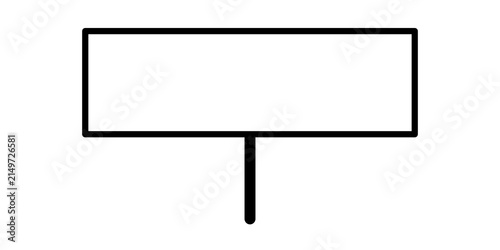 Blank Square Signboard Pole Stand Frame billboard Graphic Element Isolated PNG