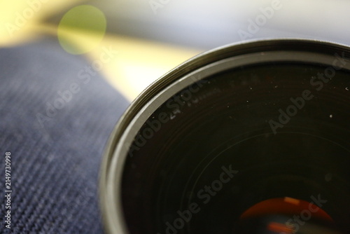 Foto A close up of a professional camera glass lens with CPL filter.