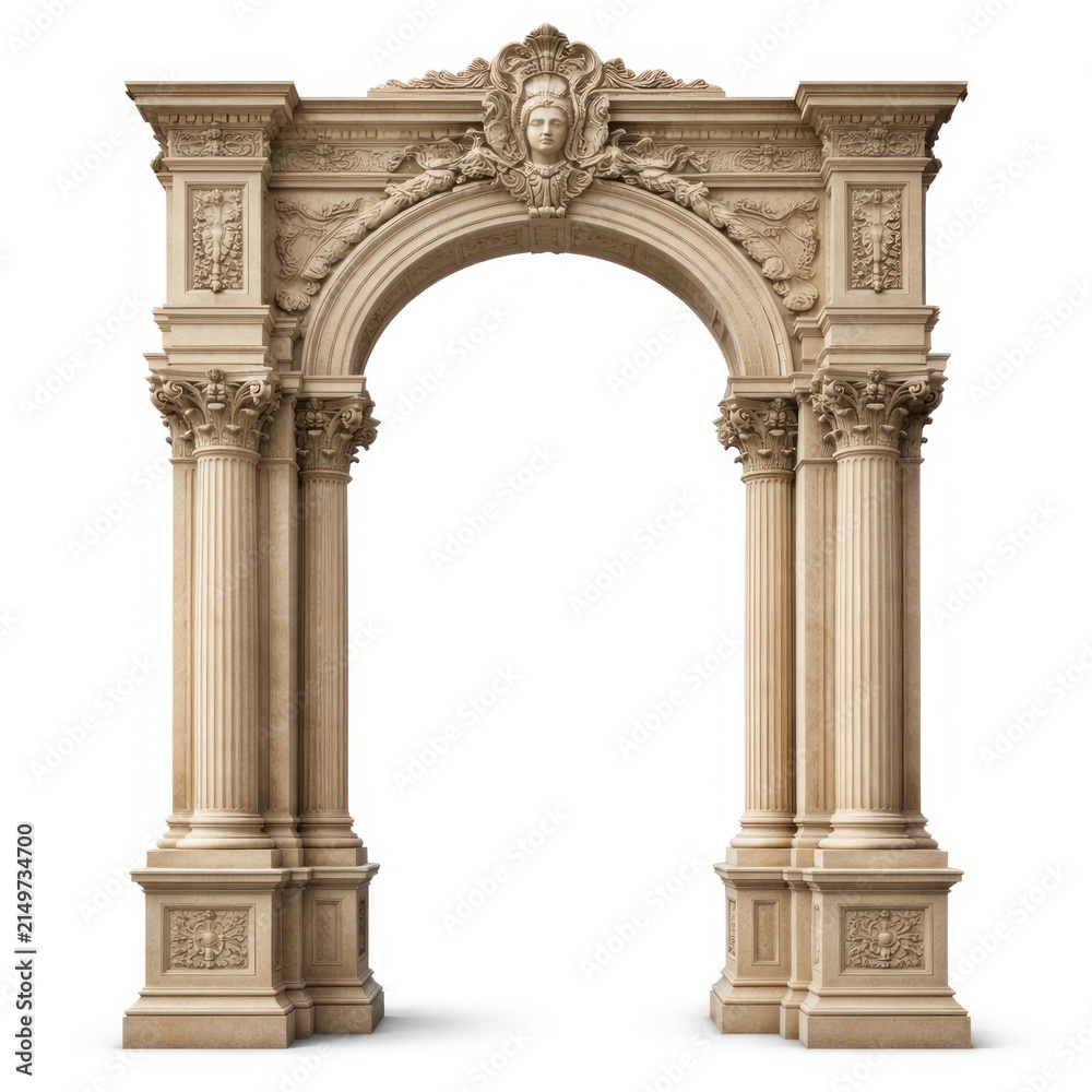 Fototapeta premium Ornate classical stone archway design.