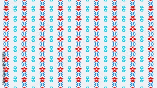 Geometric Seamless Pattern With Red And Blue Shapes