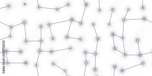 Violet Constellation Star Map Overlay, Isolated on Transparent Background. Isolated glowing constellation star map for VFX, motion graphics and cinematic compositing.