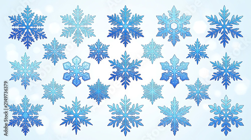 Snowflakes pattern with blue and white design