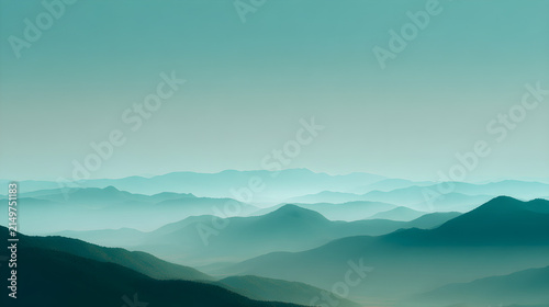 mountains in the fog