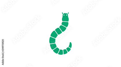 Green bloodworm larvae icon.