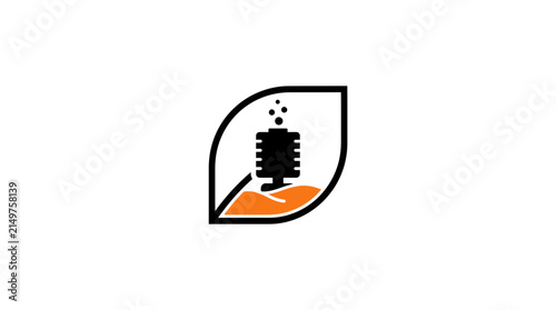 Internal aquarium sponge filter icon with air bubbles.