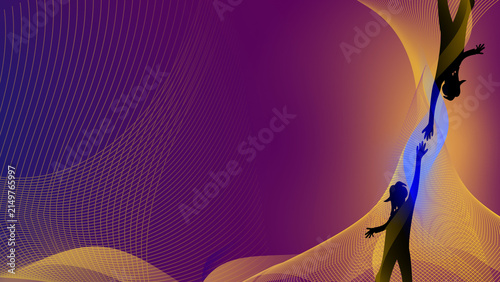 World Youth Day Abstract Background with Youth Silhouette and Copy Space