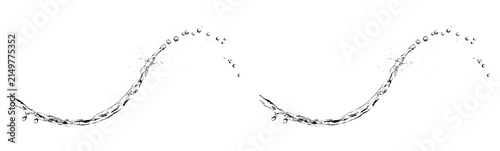 Fotografie Dynamic water splash wave isolated on transparent background