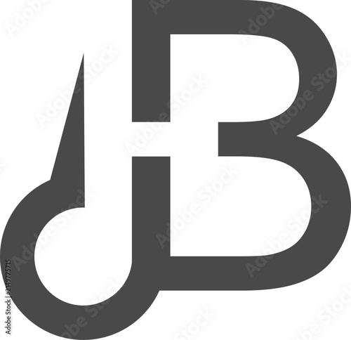 The vector is a monogram of the letter J, B and H. Elegant and unique