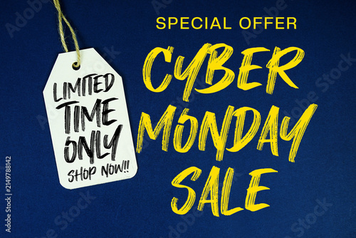 Cyber Monday Sale Special offer with Price tag Limited Time Offer Shop Now