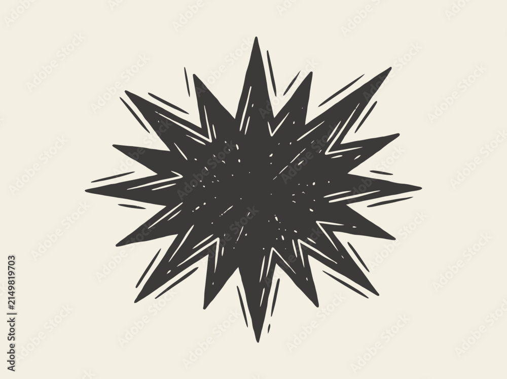 Fototapeta premium Hand Drawn Sketch Style Star Burst Icon