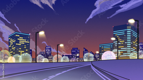 夕暮れのドライブ_シティポップ背景