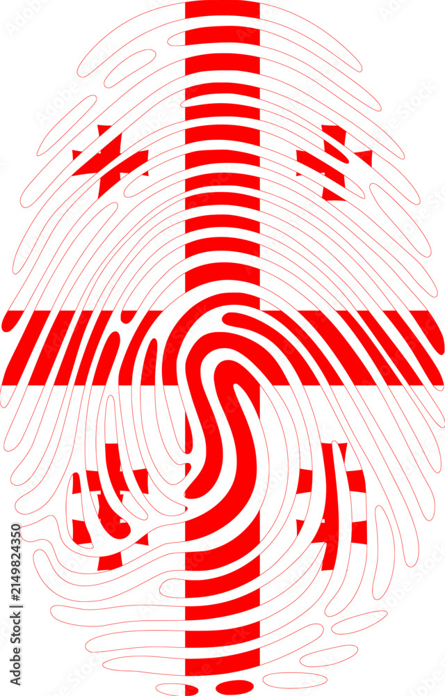 Obraz premium Georgia Flag Fingerprint Identity Vector Georgian DNA Heritage Graphic