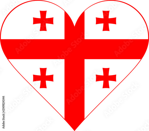 Georgia Heart Flag Vector Graphic I Love Georgia Patriotic Symbol