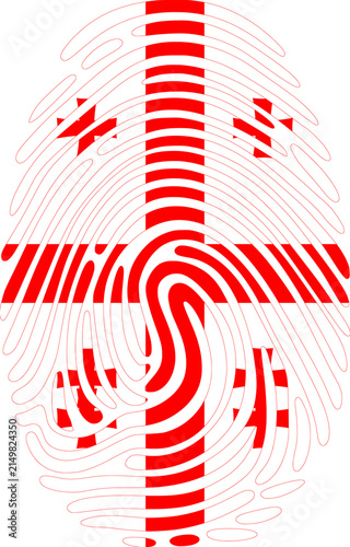 Georgia Flag Fingerprint Identity Vector Georgian DNA Heritage Graphic