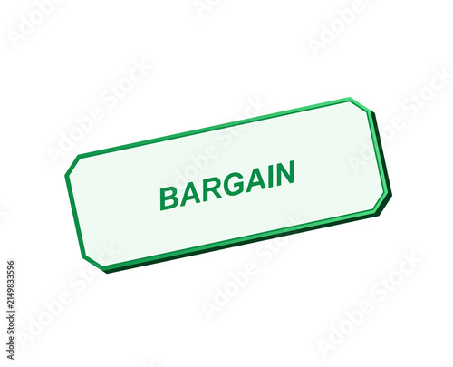 Принти на полотні Glowing neon sign with the word bargain on black background