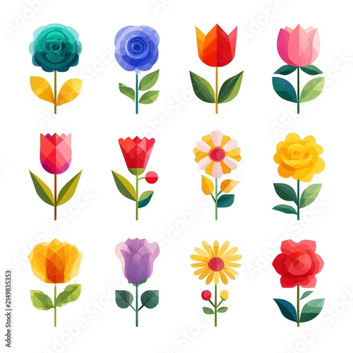 set of flowers