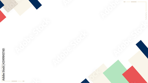 Modern geometric corporate background with minimalist colorful square patterns on white space for professional business presentation slide layout