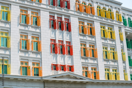 colorful windows at old Hill Street Police Station, Singapore