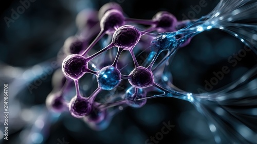 Artificial Intelligence Neural Pathway with Fiber Optic Data Network and Glowing Nodes