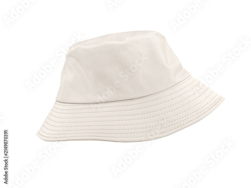 A simple yet elegant white bucket hat PNG transparent.