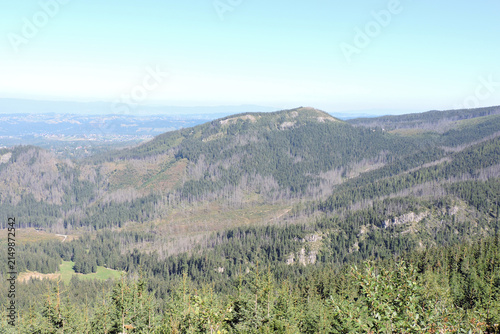Quadro su tela Panoramic view of Wielki Kopieniec mountain peak above Dolina Jaworzynka valley