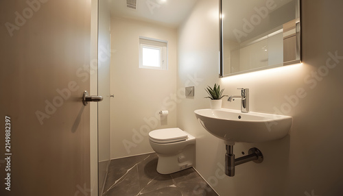 modern bathroom interior with shower