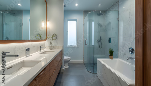 modern bathroom interior with shower