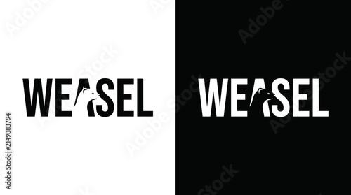 Bild auf Leinwand WEASEL logo design vector featuring a clever weasel-inspired symbol with custom