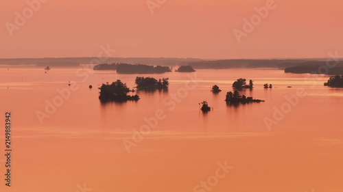 Aerial view of the St. Lawrence River at sunrise