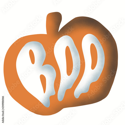 Obraz na plátně Cute Halloween Pumpkin with Ghostly BOO Lettering, Spooky Orange Jack O Lantern