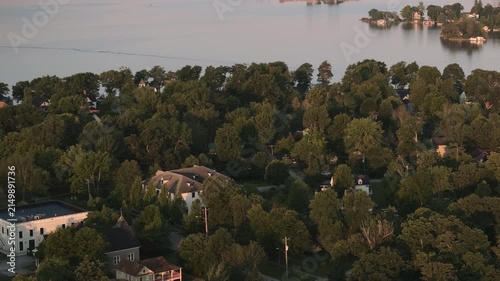 Aerial view of Thousand Island Park on a summer morning