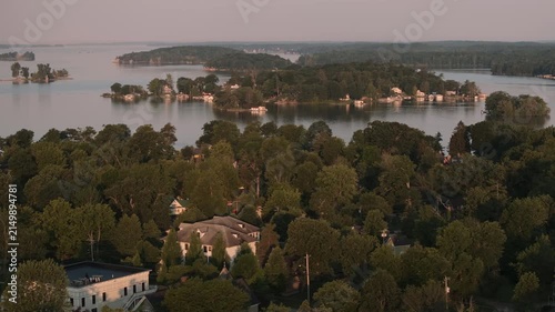 Aerial view of Thousand Island Park on a summer morning