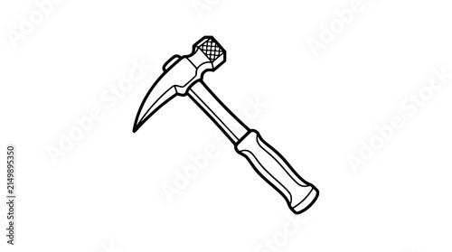 Geologist Rock Hammer Tool Line Art Icon