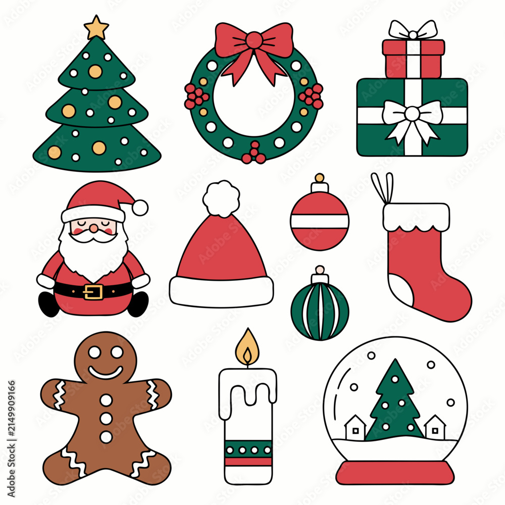 Fototapeta premium christmas icons set