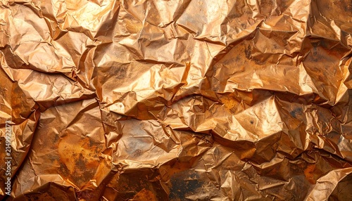 Crumpled Bronze Foil Texture, Warm Antique
Metallic Surface, Luxury Premium Background
for Branding and Design, High Resolution