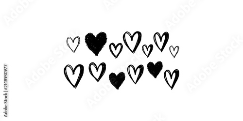 Konstfotografi Set of hand-drawn scribble hearts perfect for expressing love and affection on various design projects
