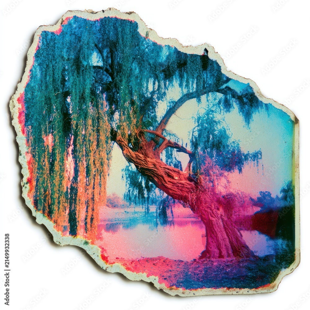 Obraz premium Vibrant artistic tree photo with colorful effects