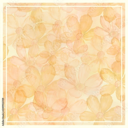 vintage yellow summer floral background