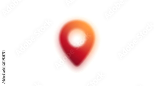  Blurred abstract gradient map location pin icon featuring smooth red and orange color transitions isolated background with displays stylized location