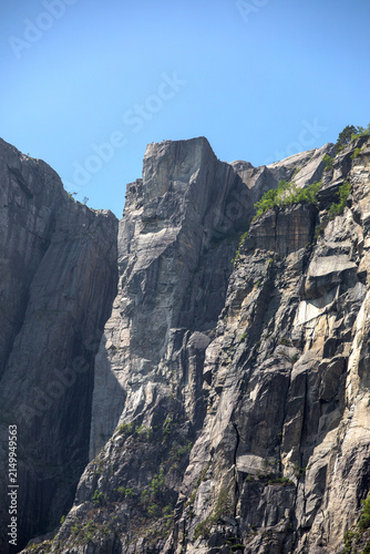 Preikestolen Cliff Rising Above Lysefjord in Rogaland, Norway