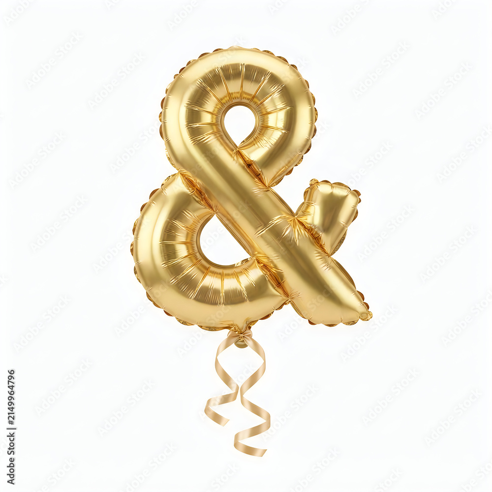 Naklejka premium Golden decorative ampersand symbol with swirls and elegant design