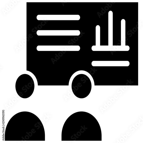 Team data analysis and business presentation icon