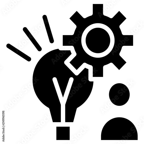 Brainstorming and innovation strategy vector icon