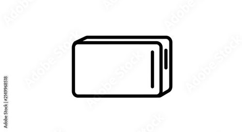 Simple line drawing of a brick, isolated on white background